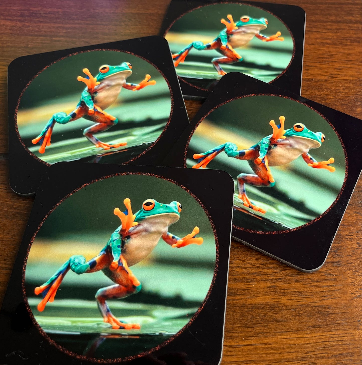 Dancing Frog coasters (4)