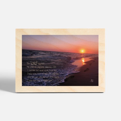 Footprints at Sunset print