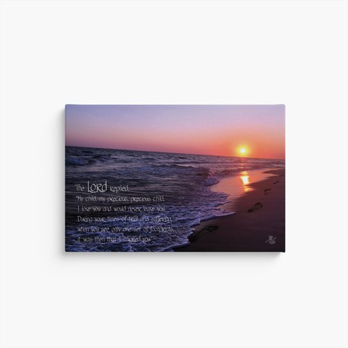 Footprints at Sunset print
